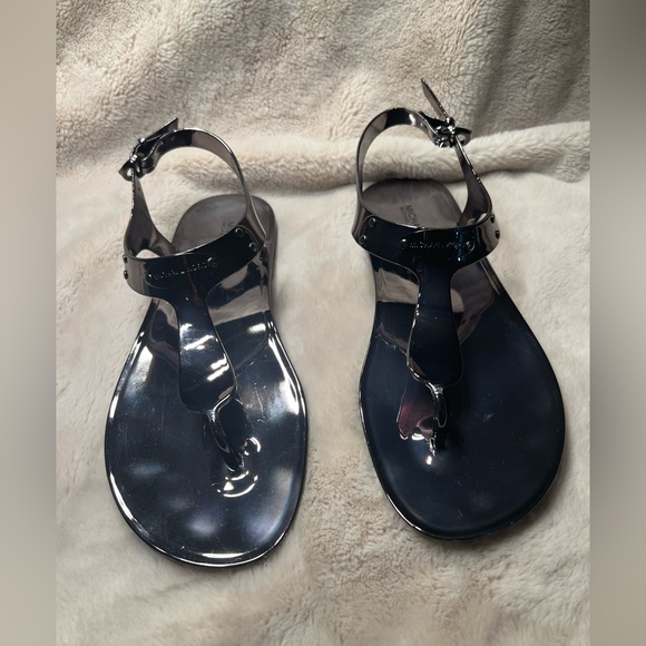 Michael Kors Shoes - Michael Kors metallic dark silver sandal, size 9